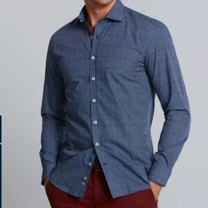 MEN'S CAFE COTON BLUE BUTTON DOWN SHIRT SIZE M $120